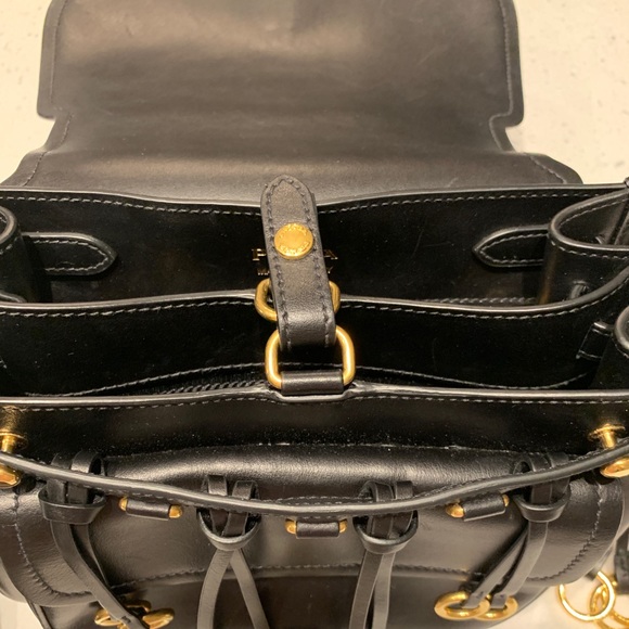 Prada Black Leather Corsaire Messenger Bag - Picture 6 of 8